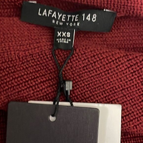 Lafayette 148 New York Sweater Womens Oversized scarlet Wool Knit New burgundy - Picture 8 of 10